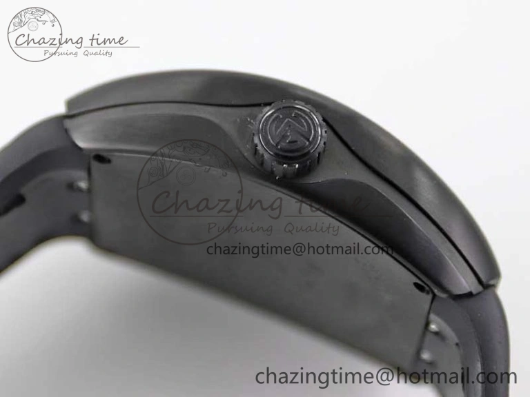 Vanguard V45 DLC ABF 1:1 Best Edition Black Textured Dial on Black Rubber Strap MIYOTA 9015
