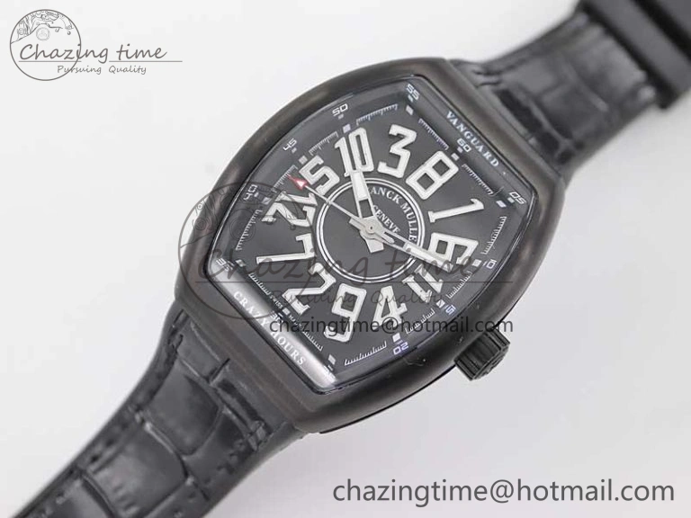 Vanguard V45 DLC ABF 1:1 Best Edition Black Textured Dial on Black Rubber Strap MIYOTA 9015