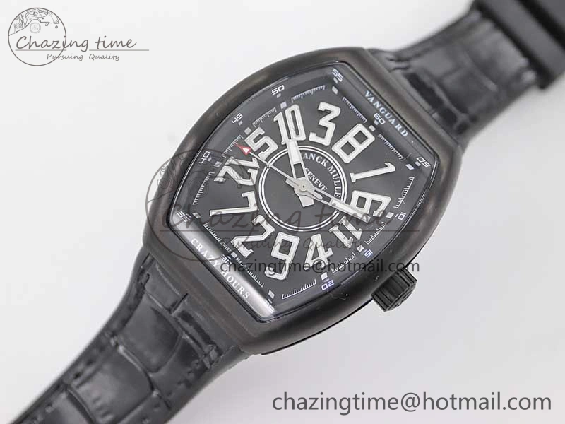 Vanguard V45 DLC ABF 1:1 Best Edition Black Textured Dial on Black Rubber Strap MIYOTA 9015