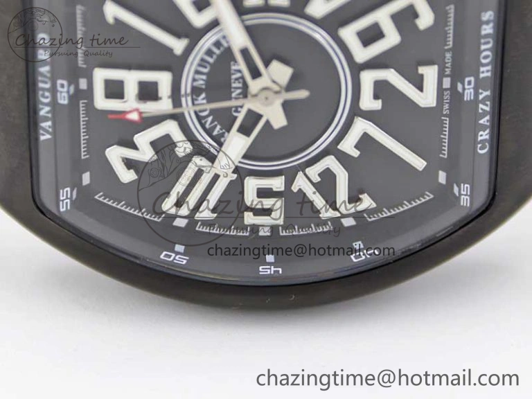 Vanguard V45 DLC ABF 1:1 Best Edition Black Textured Dial on Black Rubber Strap MIYOTA 9015