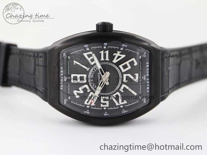 Vanguard V45 DLC ABF 1:1 Best Edition Black Textured Dial on Black Rubber Strap MIYOTA 9015