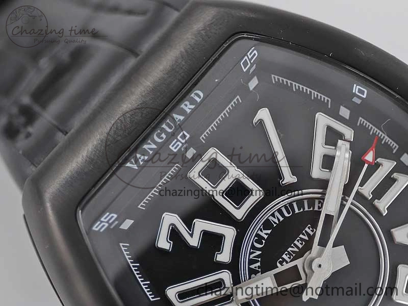 Vanguard V45 DLC ABF 1:1 Best Edition Black Textured Dial on Black Rubber Strap MIYOTA 9015