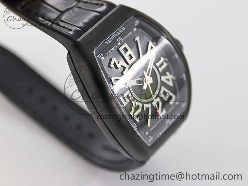 Vanguard V45 DLC ABF 1:1 Best Edition Black Textured Dial on Black Rubber Strap MIYOTA 9015