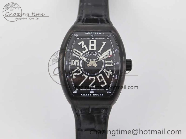 Vanguard V45 DLC ABF 1:1 Best Edition Black Textured Dial on Black Rubber Strap MIYOTA 9015