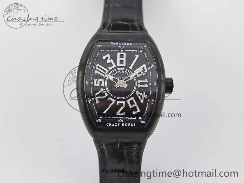 Vanguard V45 DLC ABF 1:1 Best Edition Black Textured Dial on Black Rubber Strap MIYOTA 9015