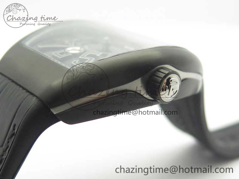 Vanguard V45 PVD Titanium TF 1:1 Best Edition Black Dial on Black Gummy Strap Black Stich A2892
