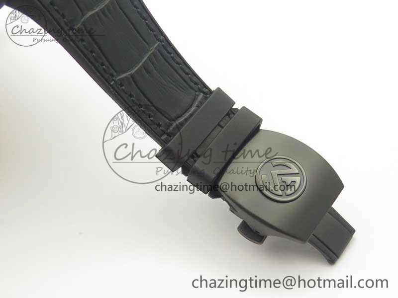 Vanguard V45 PVD Titanium TF 1:1 Best Edition Black Dial on Black Gummy Strap Black Stich A2892