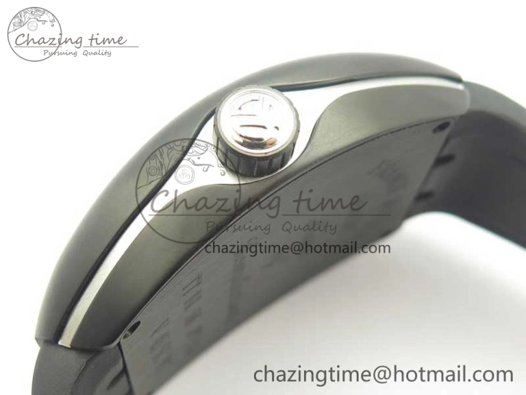 Vanguard V45 PVD Titanium TF 1:1 Best Edition Black Dial on Black Gummy Strap Black Stich A2892