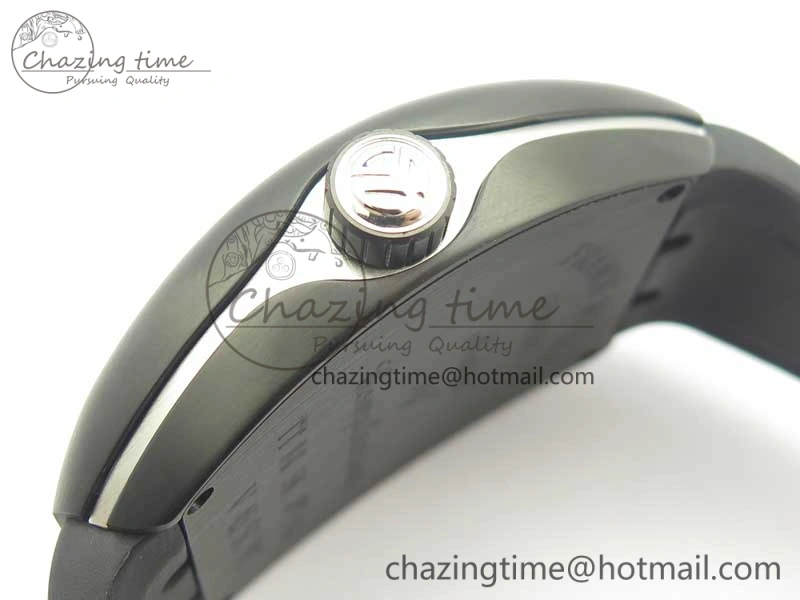 Vanguard V45 PVD Titanium TF 1:1 Best Edition Black Dial on Black Gummy Strap Black Stich A2892
