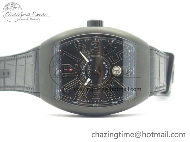 Vanguard V45 PVD Titanium TF 1:1 Best Edition Black Dial on Black Gummy Strap Black Stich A2892