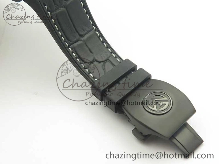 Vanguard V45 PVD Titanium TF 1:1 Best Edition Black Dial on Black Gummy Strap White Stich A2892