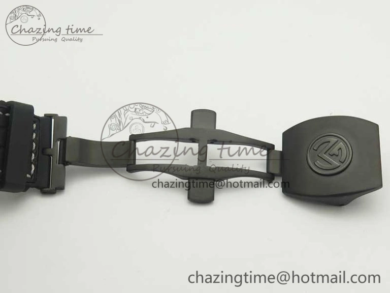 Vanguard V45 PVD Titanium TF 1:1 Best Edition Black Dial on Black Gummy Strap White Stich A2892