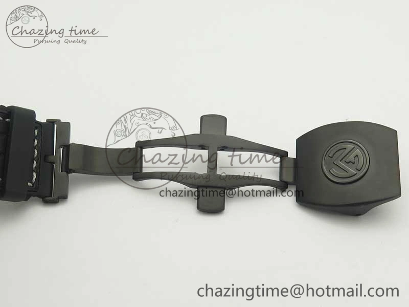 Vanguard V45 PVD Titanium TF 1:1 Best Edition Black Dial on Black Gummy Strap White Stich A2892