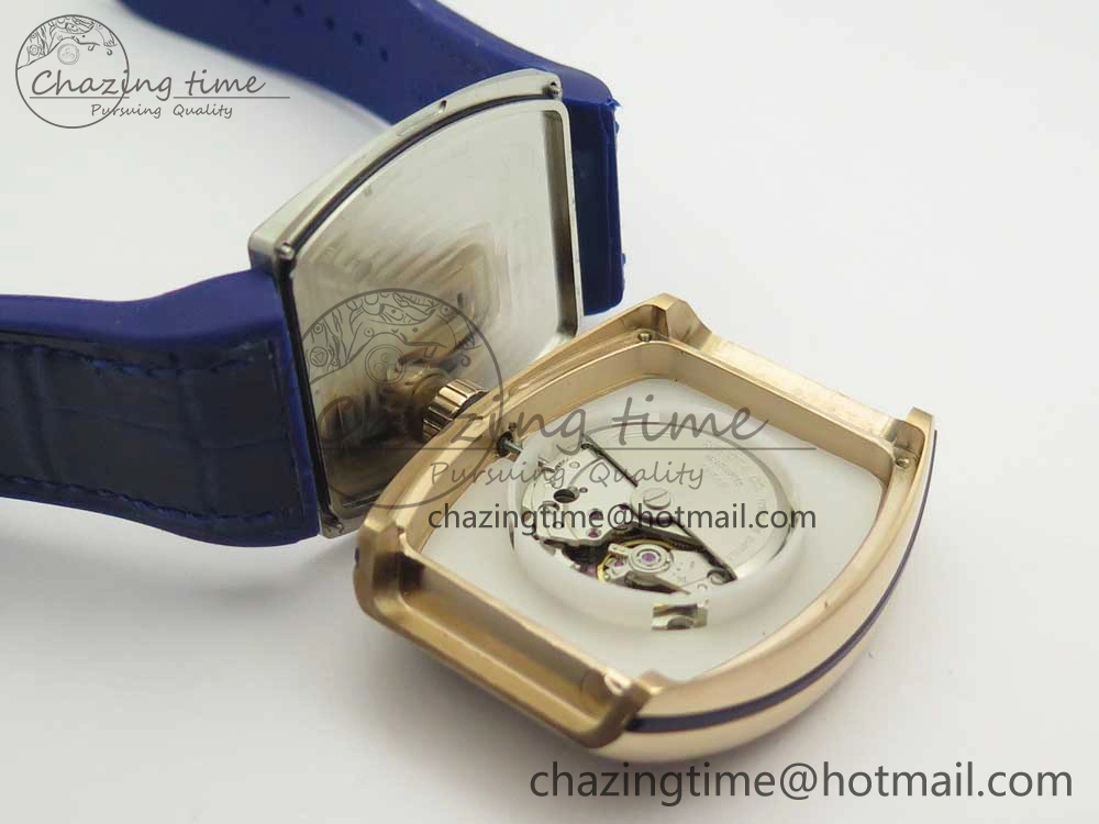 Vanguard V45 RG ABF Best Edition Blue Dial Diamonds Markers on Blue Gummy Strap A2813
