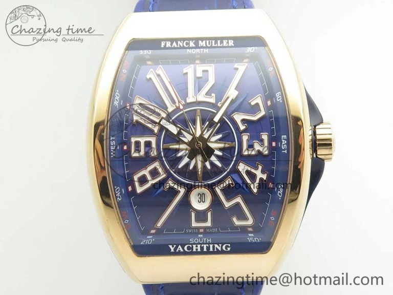 Vanguard V45 RG ABF Best Edition Blue Dial Diamonds Markers on Blue Gummy Strap A2813