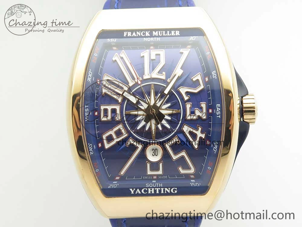 Vanguard V45 RG ABF Best Edition Blue Dial Numbers Markers on Blue Gummy Strap A2813