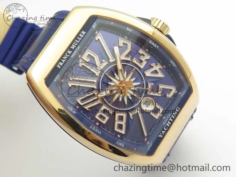 Vanguard V45 RG ABF Best Edition Blue Dial Numbers Markers on Blue Gummy Strap A2813