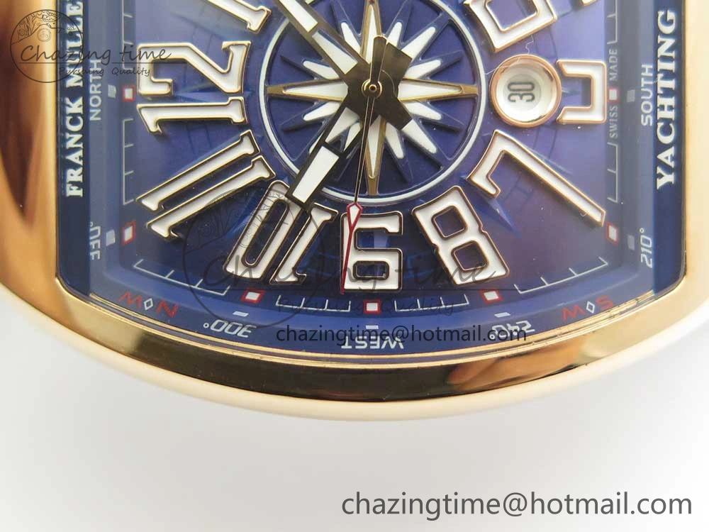 Vanguard V45 RG ABF Best Edition Blue Dial Numbers Markers on Blue Gummy Strap A2813