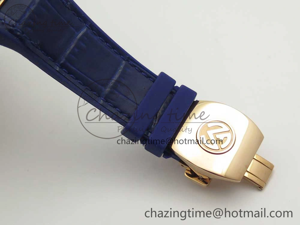 Vanguard V45 RG ABF Best Edition Blue Dial Numbers Markers on Blue Gummy Strap A2813
