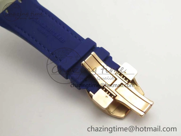 Vanguard V45 RG ABF Best Edition Blue Dial Numbers Markers on Blue Gummy Strap A2813