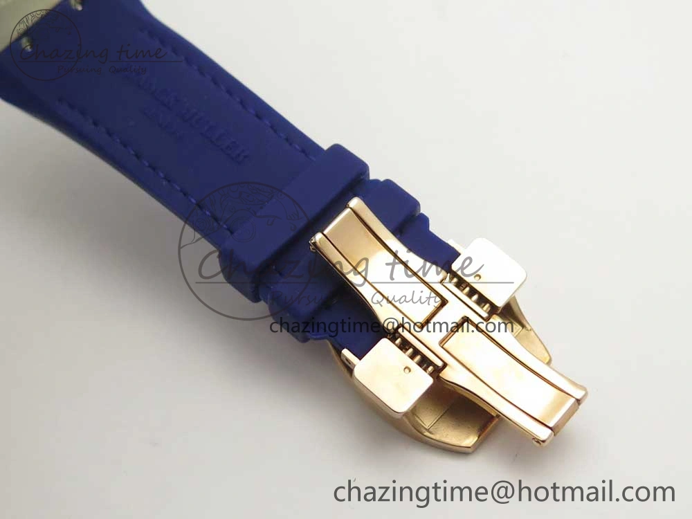 Vanguard V45 RG ABF Best Edition Blue Dial Numbers Markers on Blue Gummy Strap A2813