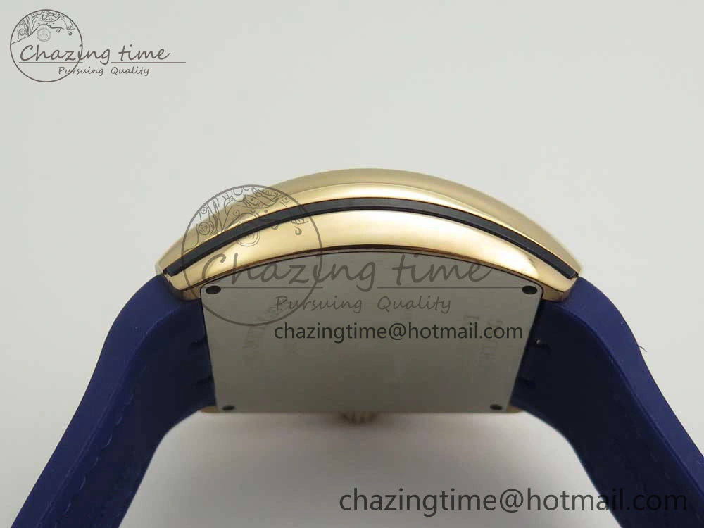 Vanguard V45 RG ABF Best Edition Blue Dial Numbers Markers on Blue Gummy Strap A2813