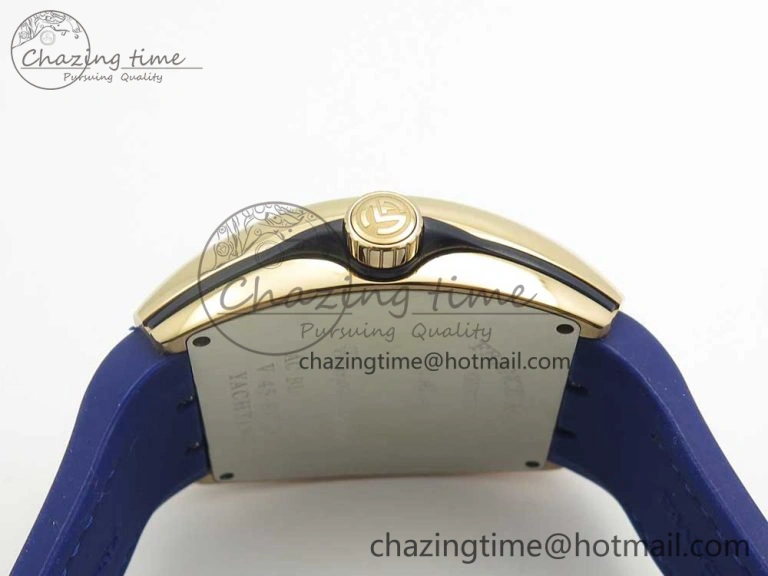 Vanguard V45 RG ABF Best Edition Blue Dial Numbers Markers on Blue Gummy Strap A2813