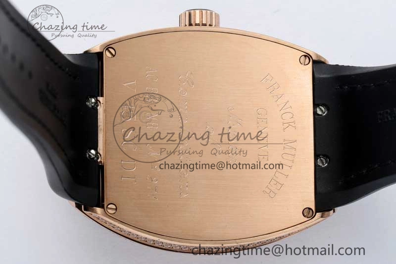 Vanguard V45 RG ABF Best Edition Full Diamonds Dial on Black Leather Strap A2824