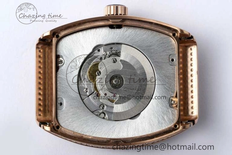 Vanguard V45 RG ABF Best Edition Full Diamonds Dial on White Leather Strap A2824