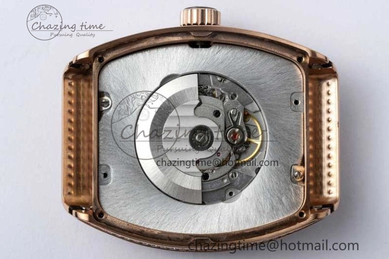 Vanguard V45 RG ABF Best Edition Full Diamonds Dial on White Leather Strap A2824