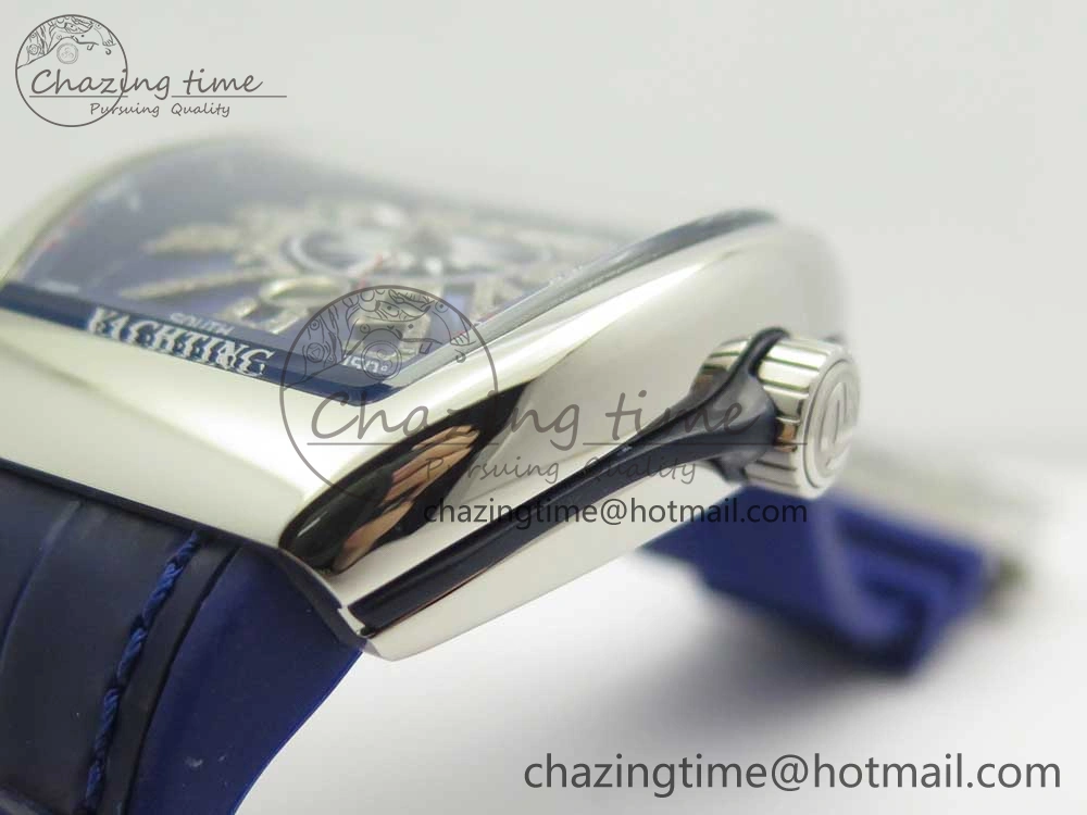 Vanguard V45 SS ABF Best Edition Blue Dial Diamonds Markers on Blue Gummy Strap A2813