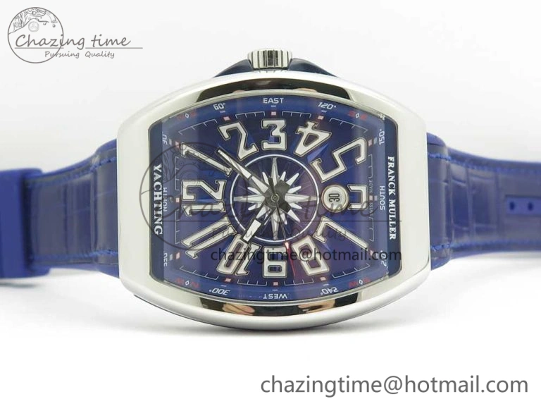 Vanguard V45 SS ABF Best Edition Blue Dial Numbers Markers on Blue Gummy Strap A2813