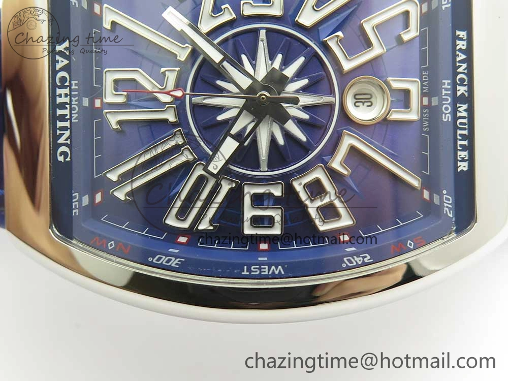 Vanguard V45 SS ABF Best Edition Blue Dial Numbers Markers on Blue Gummy Strap A2813