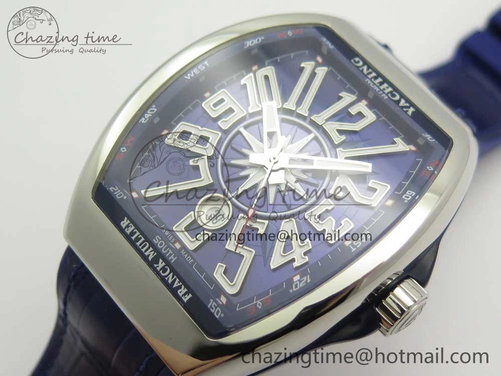 Vanguard V45 SS ABF Best Edition Blue Dial Numbers Markers on Blue Gummy Strap A2813