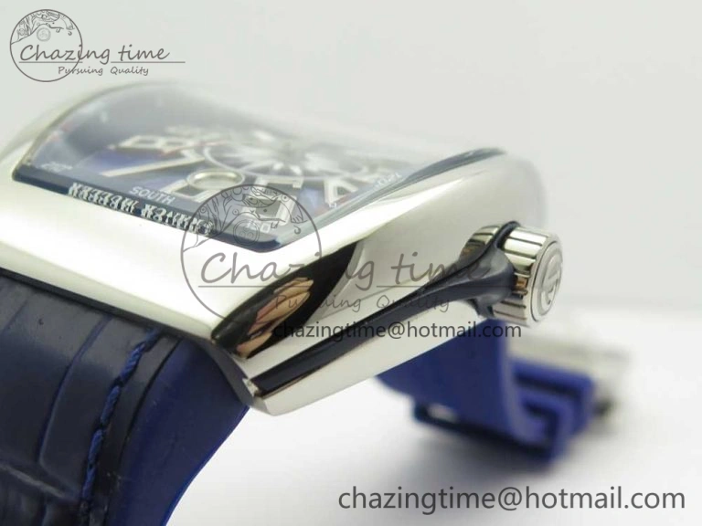 Vanguard V45 SS ABF Best Edition Blue Dial Numbers Markers on Blue Gummy Strap A2813