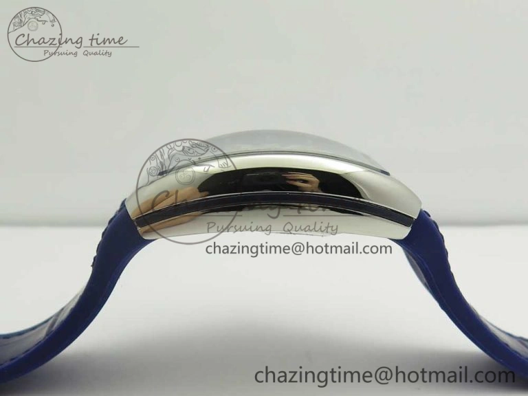 Vanguard V45 SS ABF Best Edition Blue Dial Numbers Markers on Blue Gummy Strap A2813