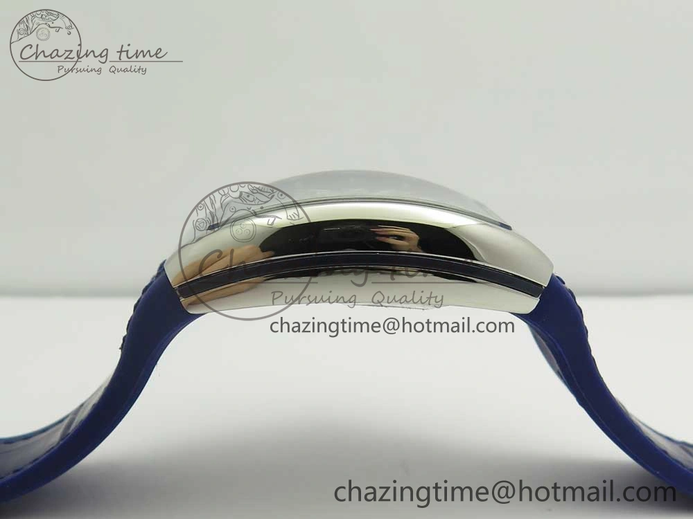 Vanguard V45 SS ABF Best Edition Blue Dial Numbers Markers on Blue Gummy Strap A2813