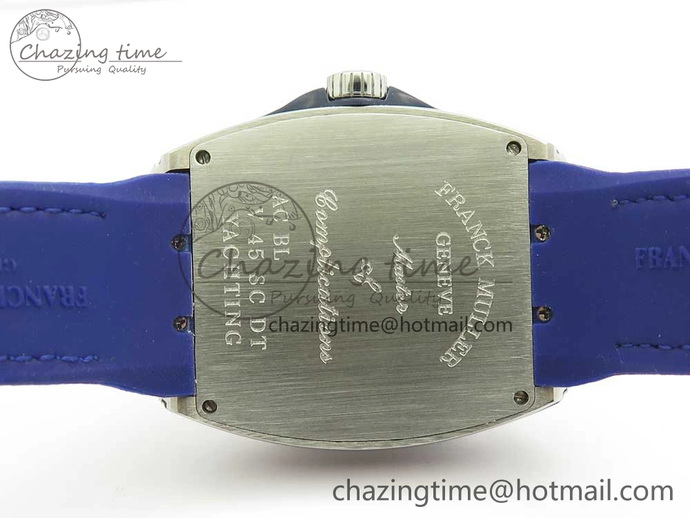 Vanguard V45 SS ABF Best Edition Blue Dial Numbers Markers on Blue Gummy Strap A2813