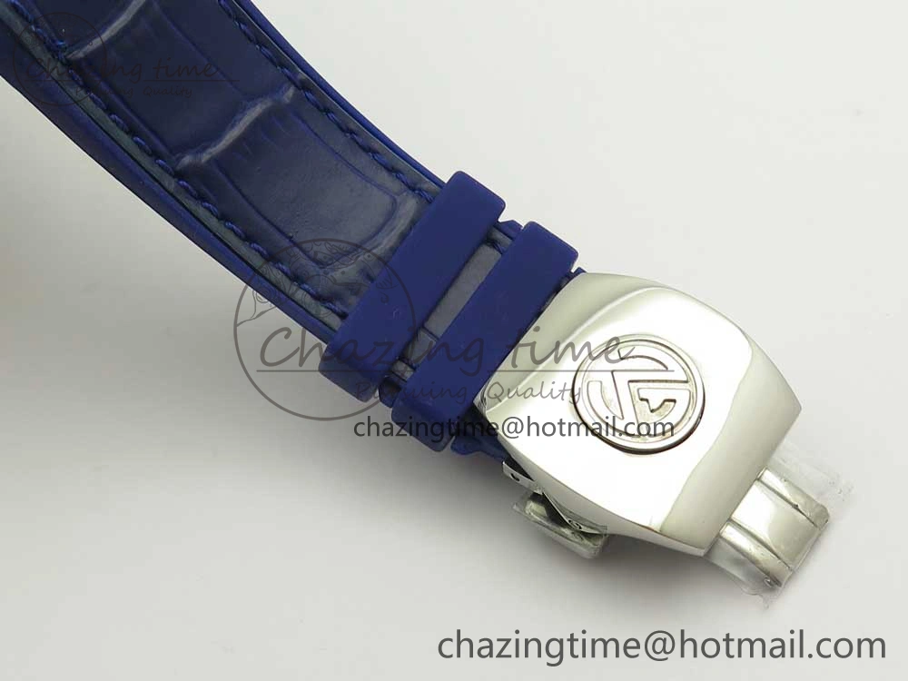 Vanguard V45 SS ABF Best Edition Blue Dial Numbers Markers on Blue Gummy Strap A2813