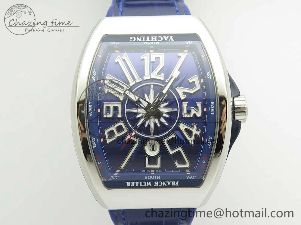 Vanguard V45 SS ABF Best Edition Blue Dial Numbers Markers on Blue Gummy Strap A2813