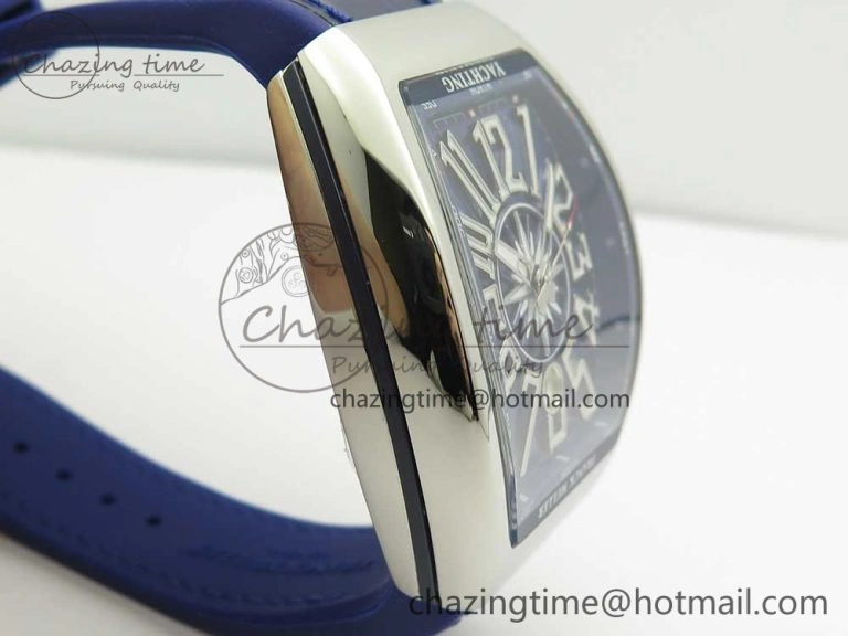 Vanguard V45 SS ABF Best Edition Blue Dial Numbers Markers on Blue Gummy Strap A2813