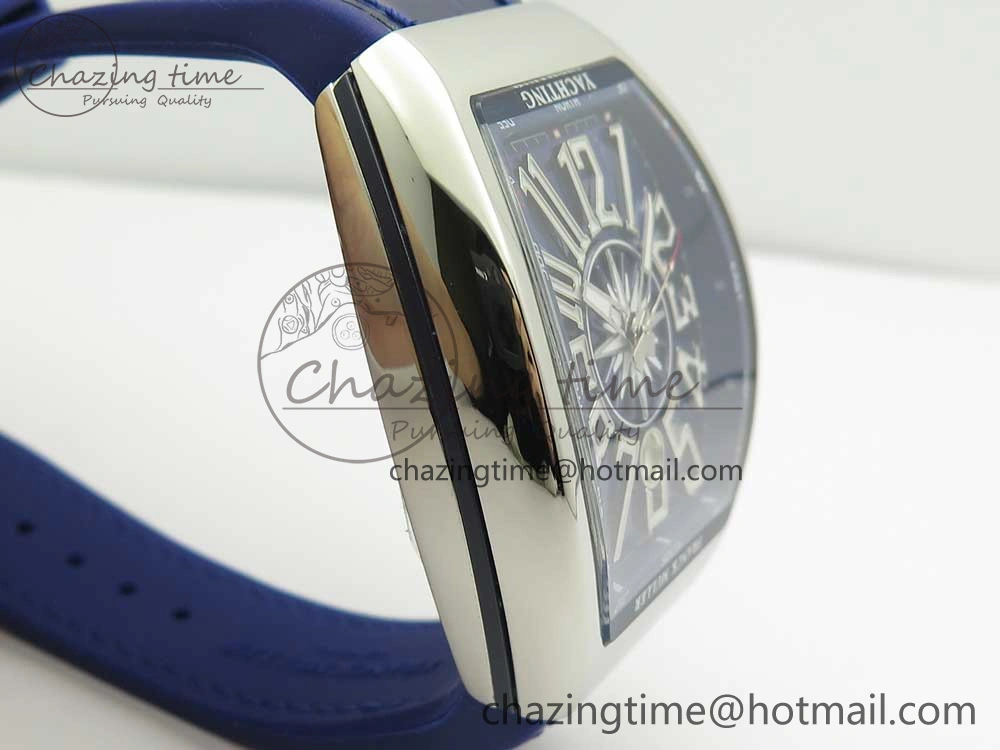 Vanguard V45 SS ABF Best Edition Blue Dial Numbers Markers on Blue Gummy Strap A2813
