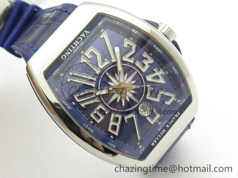 Vanguard V45 SS ABF Best Edition Blue Dial Numbers Markers on Blue Gummy Strap A2813