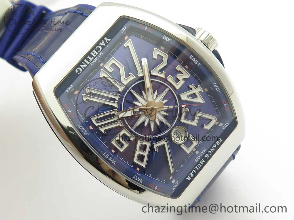 Vanguard V45 SS ABF Best Edition Blue Dial Numbers Markers on Blue Gummy Strap A2813
