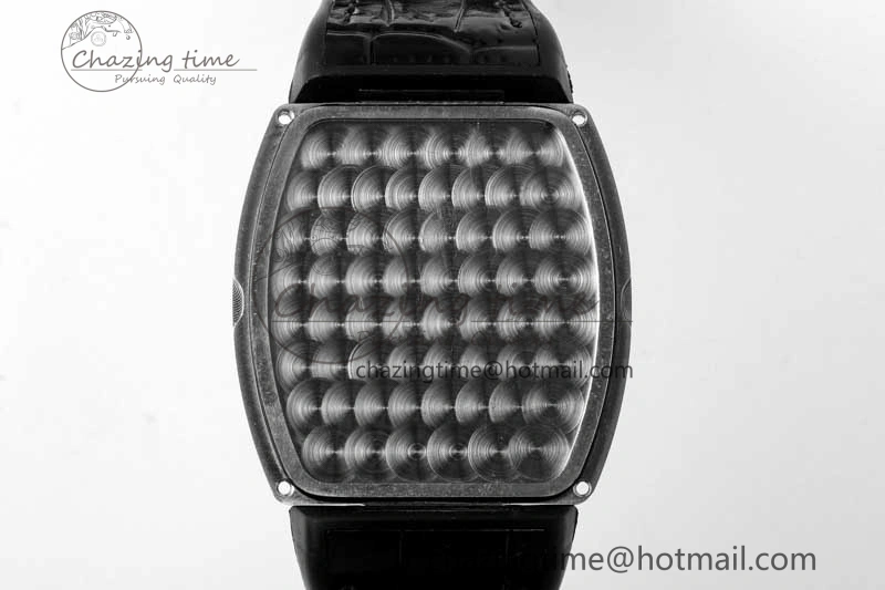 Vanguard V45 SS ABF Best Edition Full Diamonds Dial on Black Leather Strap A2824