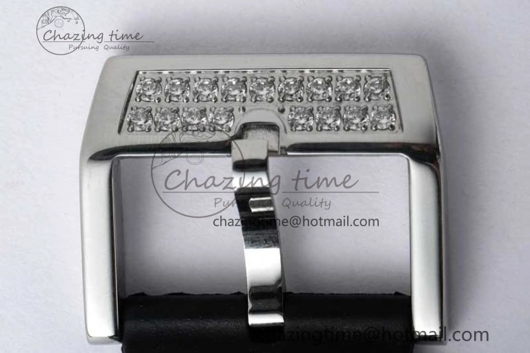 Vanguard V45 SS ABF Best Edition Full Diamonds Dial on Black Leather Strap A2824