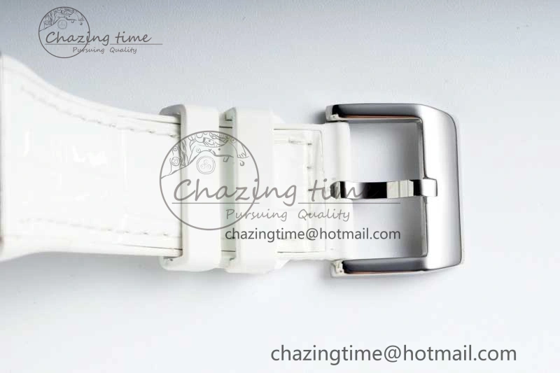 Vanguard V45 SS ABF Best Edition Full Diamonds Dial on White Leather Strap A2824