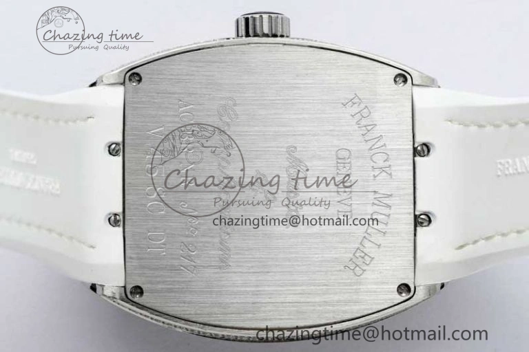 Vanguard V45 SS ABF Best Edition Full Diamonds Dial on White Leather Strap A2824
