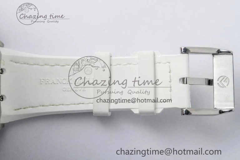 Vanguard V45 SS ABF Best Edition Full Diamonds Dial on White Leather Strap A2824