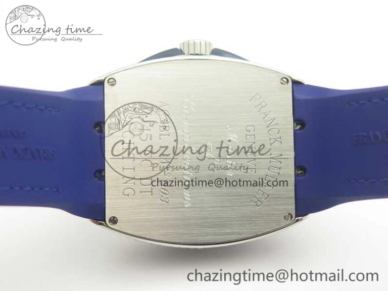 Vanguard V45 SS Full Diamonds ABF Best Edition Blue Textured Dial Diamonds Markers on Blue Gummy Strap A2824